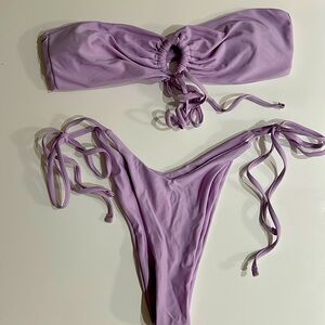 Lavender keyhole strapless bikini 👙